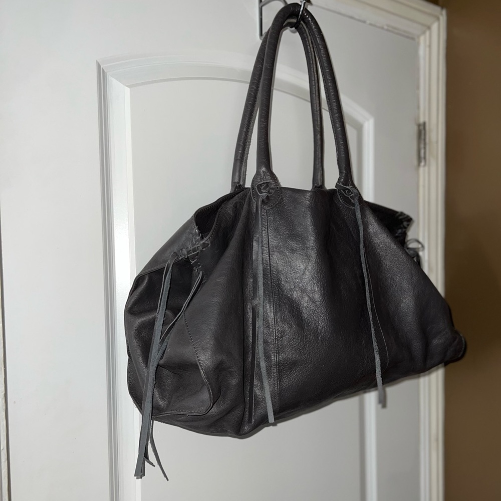 Leather satchel bag